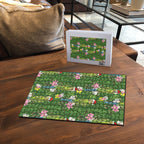 Aussie Santa Budgie Christmas Puzzle Green Parakeet Tropical Floral