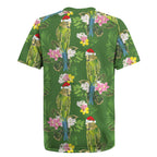Aussie Santa Budgie Christmas Rugby Jersey Green Parakeet Tropical Floral