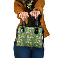 Aussie Santa Budgie Christmas Shoulder Handbag Green Parakeet Tropical Floral