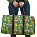 Aussie Santa Budgie Christmas Travel Bag Green Parakeet Tropical Floral