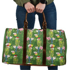 Aussie Santa Budgie Christmas Travel Bag Green Parakeet Tropical Floral