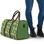 Aussie Santa Budgie Christmas Travel Bag Green Parakeet Tropical Floral