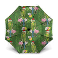 Aussie Santa Budgie Christmas Umbrella Green Parakeet Tropical Floral