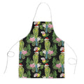 Aussie Santa Budgie Christmas Apron Black Parakeet Tropical Floral