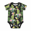 Aussie Santa Budgie Christmas Baby Onesie Black Parakeet Tropical Floral