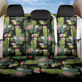 Aussie Santa Budgie Christmas Back Car Seat Cover Black Parakeet Tropical Floral