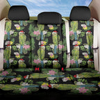 Aussie Santa Budgie Christmas Back Car Seat Cover Black Parakeet Tropical Floral