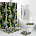 Aussie Santa Budgie Christmas Bathroom Set Black Parakeet Tropical Floral