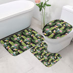Aussie Santa Budgie Christmas Bathroom Set Black Parakeet Tropical Floral