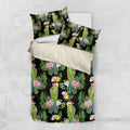 Aussie Santa Budgie Christmas Bedding Set Black Parakeet Tropical Floral