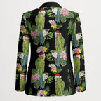 Aussie Santa Budgie Christmas Blazer Black Parakeet Tropical Floral