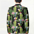 Aussie Santa Budgie Christmas Blazer Black Parakeet Tropical Floral