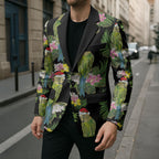 Aussie Santa Budgie Christmas Blazer Black Parakeet Tropical Floral