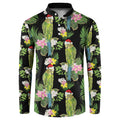 Aussie Santa Budgie Christmas Button Sweatshirt Black Parakeet Tropical Floral