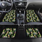 Aussie Santa Budgie Christmas Car Mats Black Parakeet Tropical Floral
