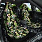 Aussie Santa Budgie Christmas Car Seat Cover Black Parakeet Tropical Floral