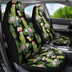 Aussie Santa Budgie Christmas Car Seat Cover Black Parakeet Tropical Floral