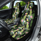 Aussie Santa Budgie Christmas Car Seat Cover Black Parakeet Tropical Floral