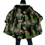 Aussie Santa Budgie Christmas Cloak Black Parakeet Tropical Floral