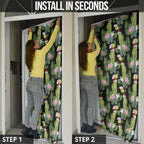 Aussie Santa Budgie Christmas Door Cover Black Parakeet Tropical Floral