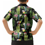 Aussie Santa Budgie Christmas Kid Hawaiian Shirt Black Parakeet Tropical Floral LT9
