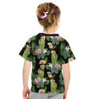 Aussie Santa Budgie Christmas Kid T Shirt Black Parakeet Tropical Floral