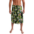 Aussie Santa Budgie Christmas Lavalava Black Parakeet Tropical Floral