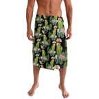 Aussie Santa Budgie Christmas Lavalava Black Parakeet Tropical Floral