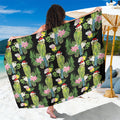 Aussie Santa Budgie Christmas Sarong Black Parakeet Tropical Floral