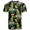 Aussie Santa Budgie Christmas T Shirt Black Parakeet Tropical Floral