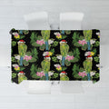 Aussie Santa Budgie Christmas Tablecloth Black Parakeet Tropical Floral