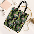 Aussie Santa Budgie Christmas Tote Bag Black Parakeet Tropical Floral