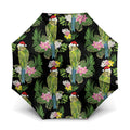 Aussie Santa Budgie Christmas Umbrella Black Parakeet Tropical Floral