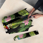 Aussie Santa Budgie Christmas Umbrella Black Parakeet Tropical Floral