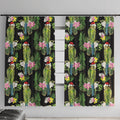 Aussie Santa Budgie Christmas Window Curtain Black Parakeet Tropical Floral