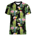 Aussie Santa Budgie Christmas Women V-Neck T-Shirt Black Parakeet Tropical Floral