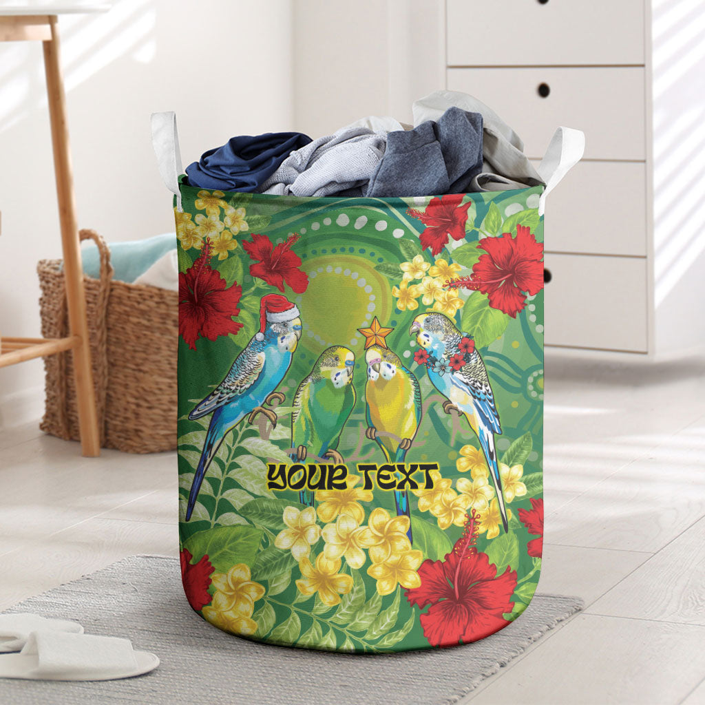 Australia Budgerigars Parakeets Personalised Laundry Basket Cute Budgies Santa Tropical Flowers