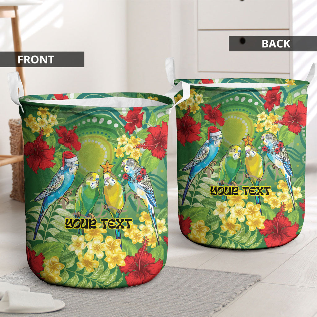 Australia Budgerigars Parakeets Personalised Laundry Basket Cute Budgies Santa Tropical Flowers