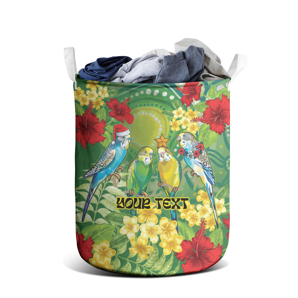 Australia Budgerigars Parakeets Personalised Laundry Basket Cute Budgies Santa Tropical Flowers