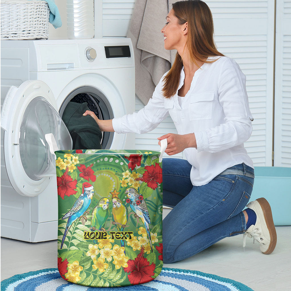 Australia Budgerigars Parakeets Personalised Laundry Basket Cute Budgies Santa Tropical Flowers
