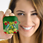 Australia Budgerigars Parakeets Personalised AirPods Case Cute Budgies Santa Tropical Flowers