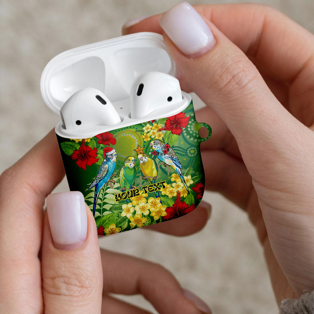 Australia Budgerigars Parakeets Personalised AirPods Case Cute Budgies Santa Tropical Flowers