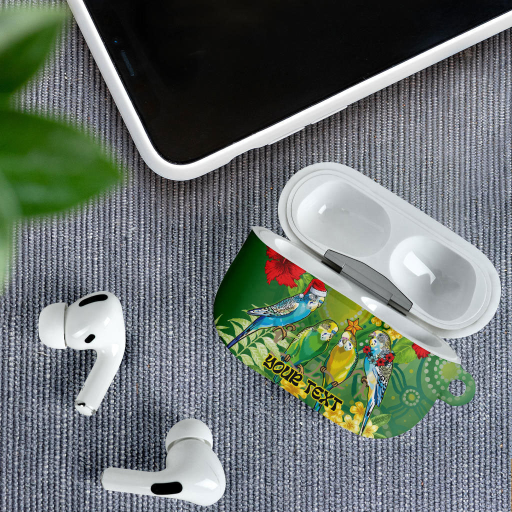 Australia Budgerigars Parakeets Personalised AirPods Case Cute Budgies Santa Tropical Flowers