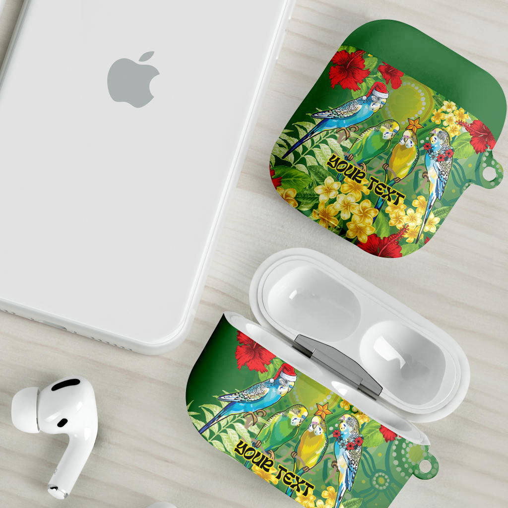 Australia Budgerigars Parakeets Personalised AirPods Case Cute Budgies Santa Tropical Flowers