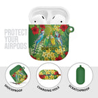 Australia Budgerigars Parakeets Personalised AirPods Case Cute Budgies Santa Tropical Flowers