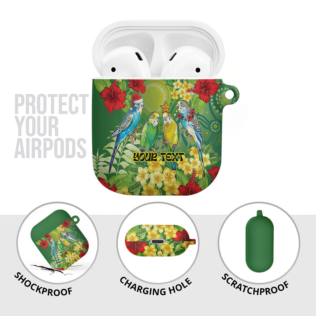 Australia Budgerigars Parakeets Personalised AirPods Case Cute Budgies Santa Tropical Flowers
