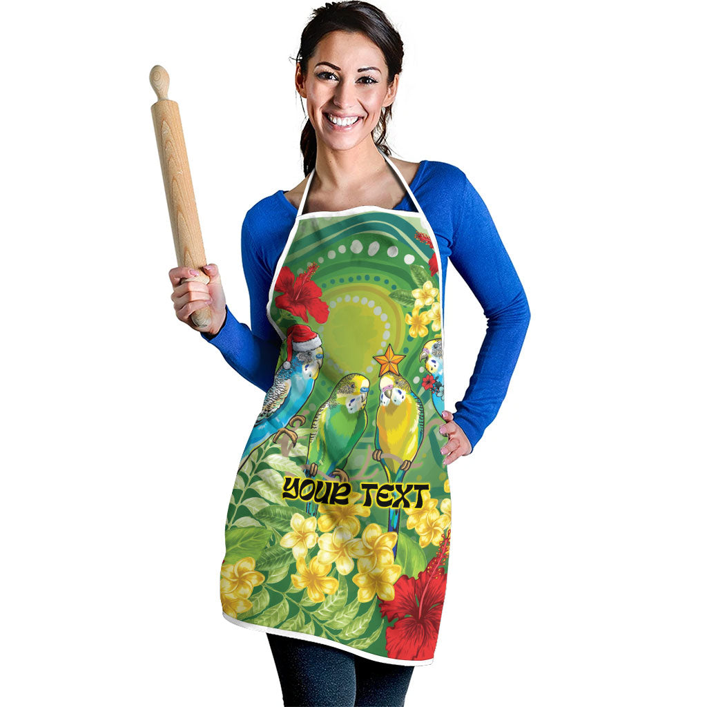 Australia Budgerigars Parakeets Personalised Apron Cute Budgies Santa Tropical Flowers