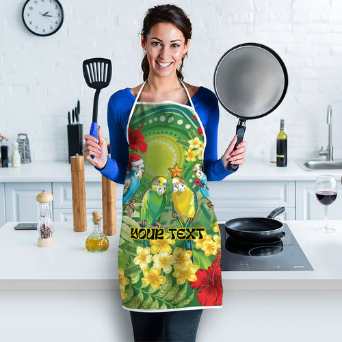Australia Budgerigars Parakeets Personalised Apron Cute Budgies Santa Tropical Flowers