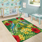 Australia Budgerigars Parakeets Personalised Area Rug Cute Budgies Santa Tropical Flowers