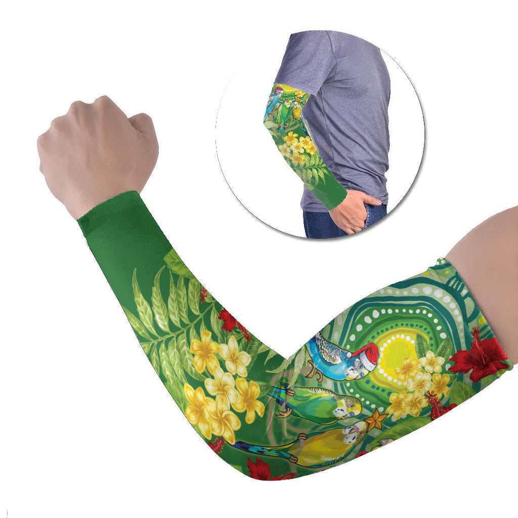 Australia Budgerigars Parakeets Personalised Arm Sleeves Cute Budgies Santa Tropical Flowers